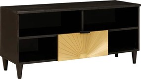 vidaXL Ντουλάπι TV Μαύρο και Χρυσό 100 x 33 x 46 εκ Επεξεργασμένο ξύλο