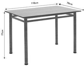 Τραπέζι &quot;DINNER&quot; σε δρυς/λευκό χρώμα 110x70x77