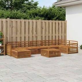vidaXL Σειρά Καναπέ Εξωτερικού 8 pcs Φυσικό