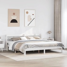 vidaXL Σκελετός Κρεβατιού με Κεφαλάρι Χωρίς Στρώμα Λευκό 200x200 εκ.