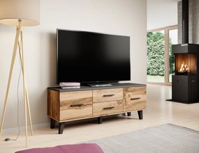 TV stand LOTTA 140 2D2S wotan oak/black DIOMMI CAMA-LOTTA-RTV-140-2D2S-DWO/CZ DIOMMI-60-19748