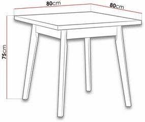 Τραπέζι Victorville 127, Sonoma οξιά, Άσπρο, 75x80x80cm, 14 kg, Πλαστικοποιημένη μοριοσανίδα, Ξύλο, Μερικώς συναρμολογημένο, Ξύλο: Οξιά | Epipla1.gr