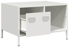 Τραπεζάκι Σαλονιού Λευκό 68,5x50x43,5 εκ. Χάλυβα Ψυχρής Έλασης - Λευκό