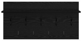 vidaXL Τοίχου Κρεμάστρα Μαύρη δρυς 80 x 40 x 12 cm Επεξεργασμένο ξύλο