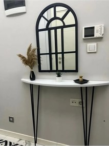 Stewehome Ημικυκλική οβάλ κονσόλα με πόδια 18x86x86 cm