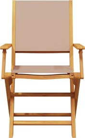 vidaXL Σετ Τραπεζαρίας Κήπου 7 τεμ. Taupe Ύφασμα/Μασίφ Πεύκου