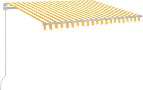 vidaXL Χειροκίνητη τέντα με ηλιακό LED 3 x 2,5 m