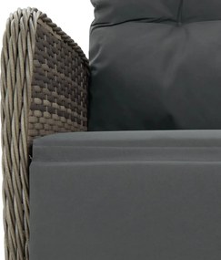 vidaXL Σετ Τραπεζαρίας Κήπου 9 τεμ. Γκρι Συνθ. Ρατάν με Μαξιλάρια