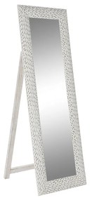Μόνιμος καθρέφτης DKD Home Decor Λευκό Ξύλο από Μάνγκο Ξύλο MDF Cottage (51 x 6 x 182 cm)