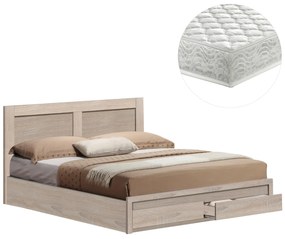 ΚΡΕΒΑΤΙ ΔΙΠΛΟ ΜΕ ΣΥΡΤΑΡΙΑ &amp; ΣΤΡΩΜΑ CAPRI HM21169 ΜΕΛΑΜΙΝΗ SONAMA--ΓΙΑ 150x200εκ