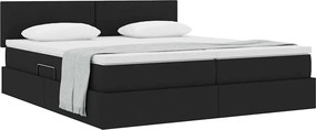 vidaXL Κρεβάτι Αποθήκης με στρώμα Μαύρο 180 x 200 cm Τεχνητό Δέρμα