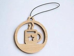 Intra απο ξύλο plywood 3mm-4mm πάχος – Χριστουγεννιάτικο στολίδι φλιτζάνι καφέ 15x15 cm INTRAVECTRY-MY545509