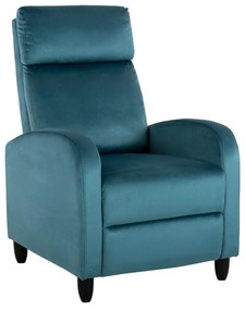 ARMCHAIR RELAX HIBER  PETROL BLUE VELVET 67,5x90x104Hcm.