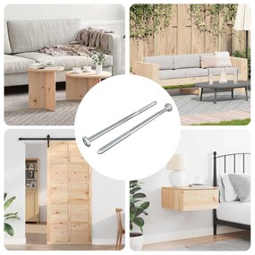 vidaXL Βίδες επίπλων 2 pcs Ασημί M6 x 120 mm Ατσάλι