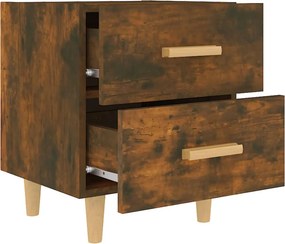 vidaXL Κομοδίνα 2 τεμ. Καπνιστή Δρυς 40 x 35 x 47,5 εκ.