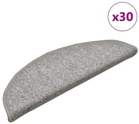 vidaXL Πατάκια για σκάλες 30 τεμάχια Ανοιχτό Γκρι 56x17x3 εκ.