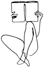 Διακοσμητικό Τοίχου Book Reading 899SKL2526 43x70cm Black Wallity Μέταλλο
