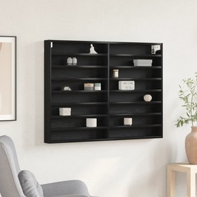 vidaXL Βιτρίνα Μαύρη Δρυς 100x8,5x75 εκ Επεξεργασμένο Ξύλο