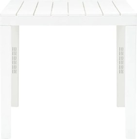 vidaXL Τραπέζι Κήπου με 2 Πάγκους Λευκό Πλαστικό