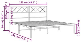 ΠΛΑΙΣΙΟ ΚΡΕΒΑΤΙΟΥ ΜΕ ΚΕΦΑΛΑΡΙ ΜΑΥΡΟ 120 X 190 ΕΚ. ΜΕΤΑΛΛΙΚΟ 372274