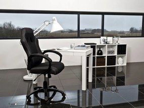 Καρέκλα γραφείου Oakland 117, Μαύρο, 118x64x67cm, 15 kg, Με ρόδες, Με μπράτσα, Μηχανισμός καρέκλας: Κλίση | Epipla1.gr