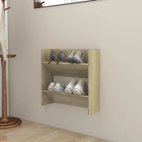 vidaXL Παπουτσοθήκη Τοίχου Sonoma Δρυς 60 x 18 x 60 εκ. Μοριοσανίδα