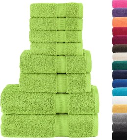 vidaXL Πετσέτες Premium Σετ 8 Τεμ. SOLUND Πράσινη 600 γρ/μ²