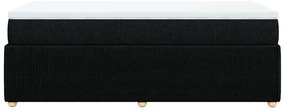 vidaXL Κρεβάτι Boxspring με Στρώμα Μαύρο 90x190 εκ.Υφασμάτινο