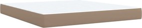 vidaXL Κρεβάτι Boxspring με Στρώμα Καπουτσίνο 180x200 εκ. Συνθ. Δέρμα