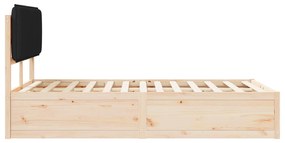 vidaXL Σκελετός Κρεβατιού με Επενδεδυμένο Κεφαλάρι Μαύρο 120 x 200 cm