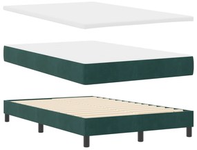 vidaXL Κρεβάτι Box Spring με Στρώμα Σκούρο Πράσινο 120x200 εκ. Βελούδο