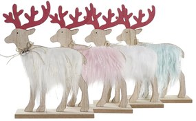 Χριστουγεννιάτικο Στολίδι DKD Home Decor πολυεστέρας MDF Τάρανδος (23 x 5 x 16 cm) (4 Μονάδες)