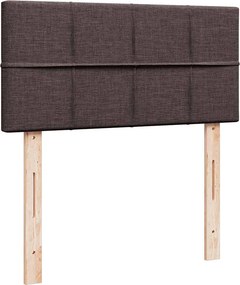 vidaXL Κρεβάτι Boxspring με Στρώμα Σκούρο Καφέ 100x200 εκ. Υφασμάτινο