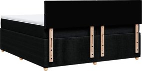 vidaXL Κρεβάτι Boxspring με Στρώμα Μαύρο 200x200 εκ. Υφασμάτινο