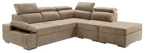 Γωνιακός καναπές κρεβάτι Amelia με αποθηκευτικό χώρο, Ανοιχτό Μπεζ 280x253x85cm Δεξιά γωνία - AME-TED-23