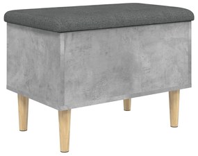 vidaXL Παγκάκι Αποθήκευσης Γκρι Σκυροδεμ. 62x42x46 εκ. Επεξεργ. Ξύλο