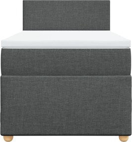 vidaXL Κρεβάτι Boxspring με Στρώμα Σκούρο Γκρι 100x200 εκ. Υφασμάτινο
