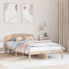 vidaXL Κρεβάτι με Κεφαλάρι 135x190 cm Μασίφ ξύλο πεύκου