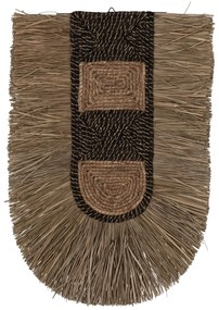 WALL DECOR MADE OF GRASS AND ABACA FIBERS IN NATURAL AND BLACK 46x8x68Hcm.