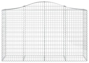 Συρματοκιβώτια Τοξωτά 40 τεμ. 200x50x120/140 εκ. Γαλβαν. Ατσάλι - Ασήμι