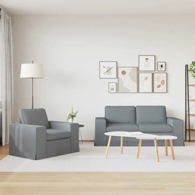 vidaXL Σετ Καναπέ 2 τμχ. Ανοιχτό γκρι ύφασμα