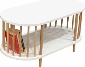 Τραπεζάκι Σαλονιού Λευκό LOGACIR 90x45x43