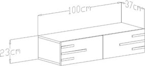 Stewehome Σκανδιναβικού στιλ κονσόλα με ντουλάπι 100x23x23 cm