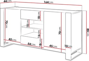 Μπουφές Wood - 164.00Χ44.00Χ80.00cm