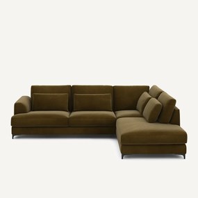 Γωνιακός καναπές δεξιός, βελούδινος, Marsile