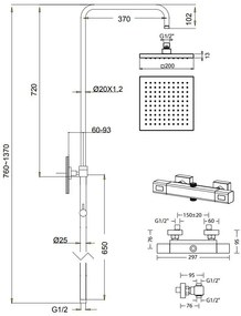 Κολώνα ντους Eurorama Thermo Square