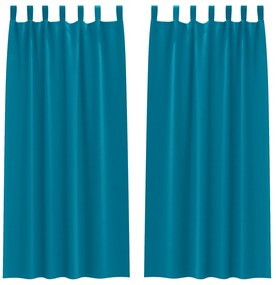 vidaXL Κουρτίνες με κουρτίνες 2 pcs Τιρκουάζ 245 x 140 εκ. Πολυεστέρας