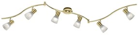 Φωτιστικό Οροφής-Σποτ Led Levisto 6x400Lm 180x21x11cm Brass Mat 871010608 Trio Lighting Metal, Glass