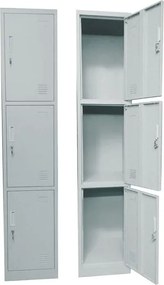 LOCKER 3 Θέσεων Μέταλλο Βαφή Γκρι   1τμχ