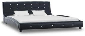vidaXL Κρεβάτι Μαύρο 160 x 200 εκ. Δερματίνη με Στρώμα Αφρού Μνήμης